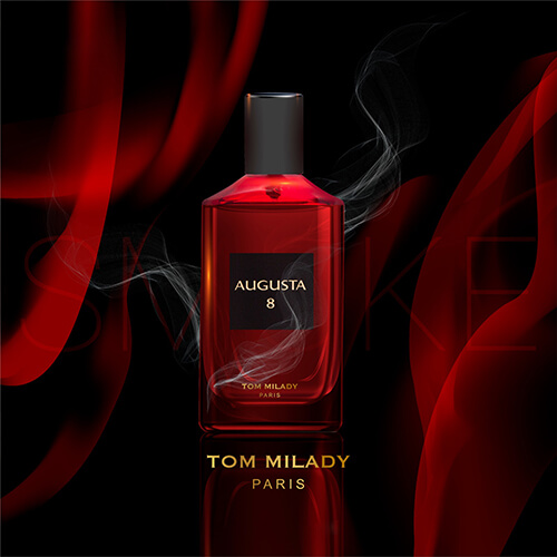 Woman confidently wearing bespoke citrus-amber signature scent, Luxury unboxing experience of limited-edition fragrance.